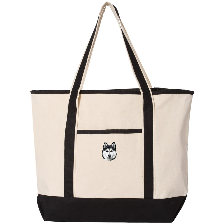 Siberian Husky Embroidered Tote