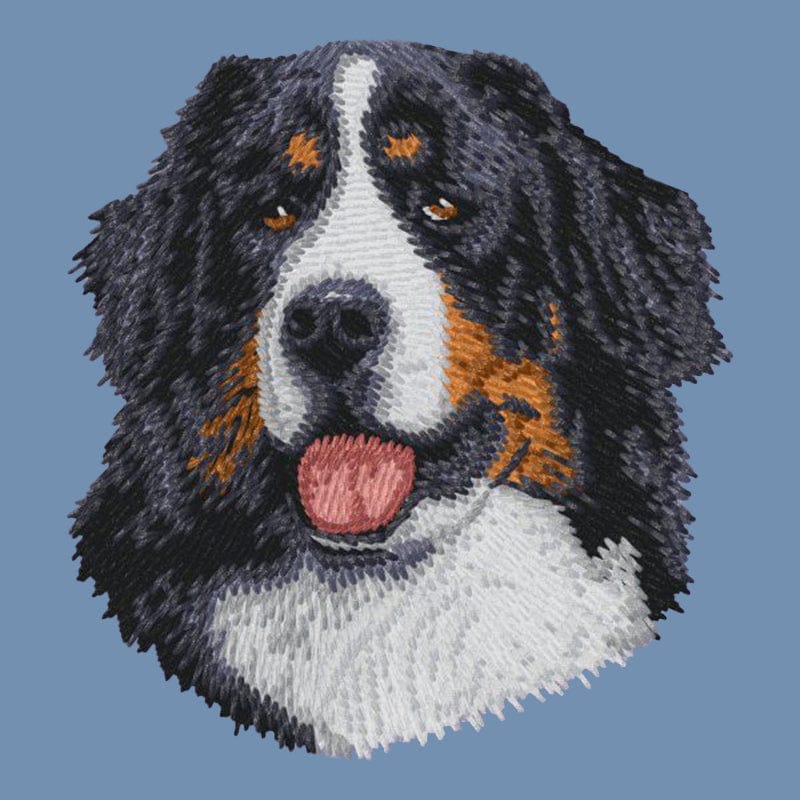 Bernese Mountain Dog Embroidered Men's Denim Shirt