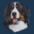Bernese Mountain Dog Embroidered Men's Denim Shirt