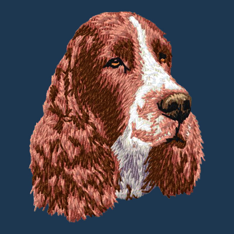 English Springer Spaniel Embroidered Men's Denim Shirt