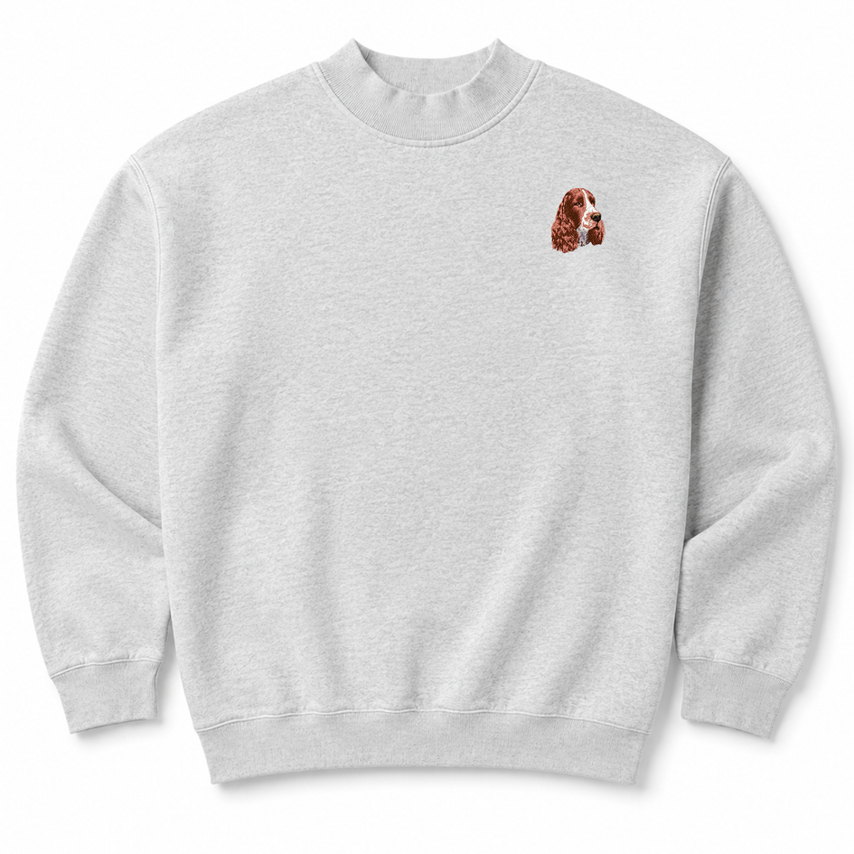 English Springer Spaniel Embroidered Mock Neck Sweatshirt