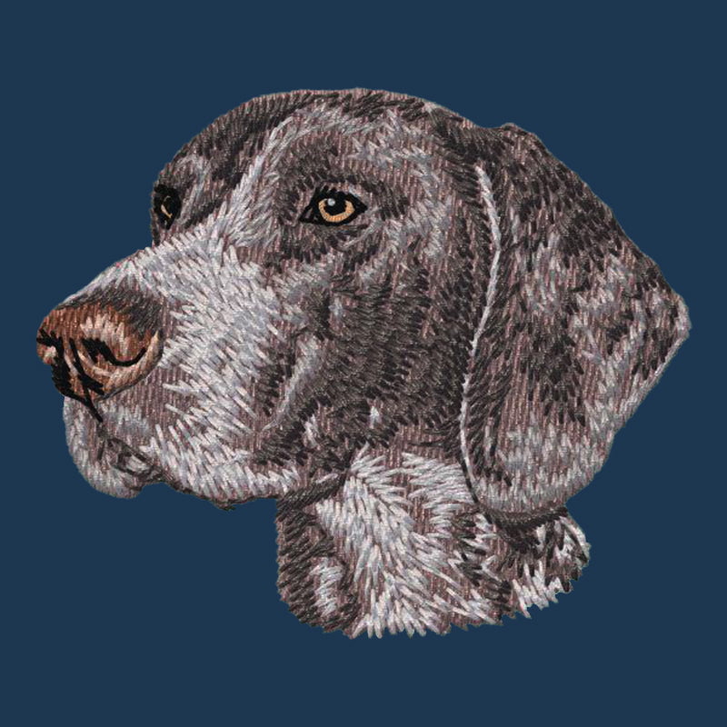 German Shorthaired Pointer Embroidered Men's Denim Shirt