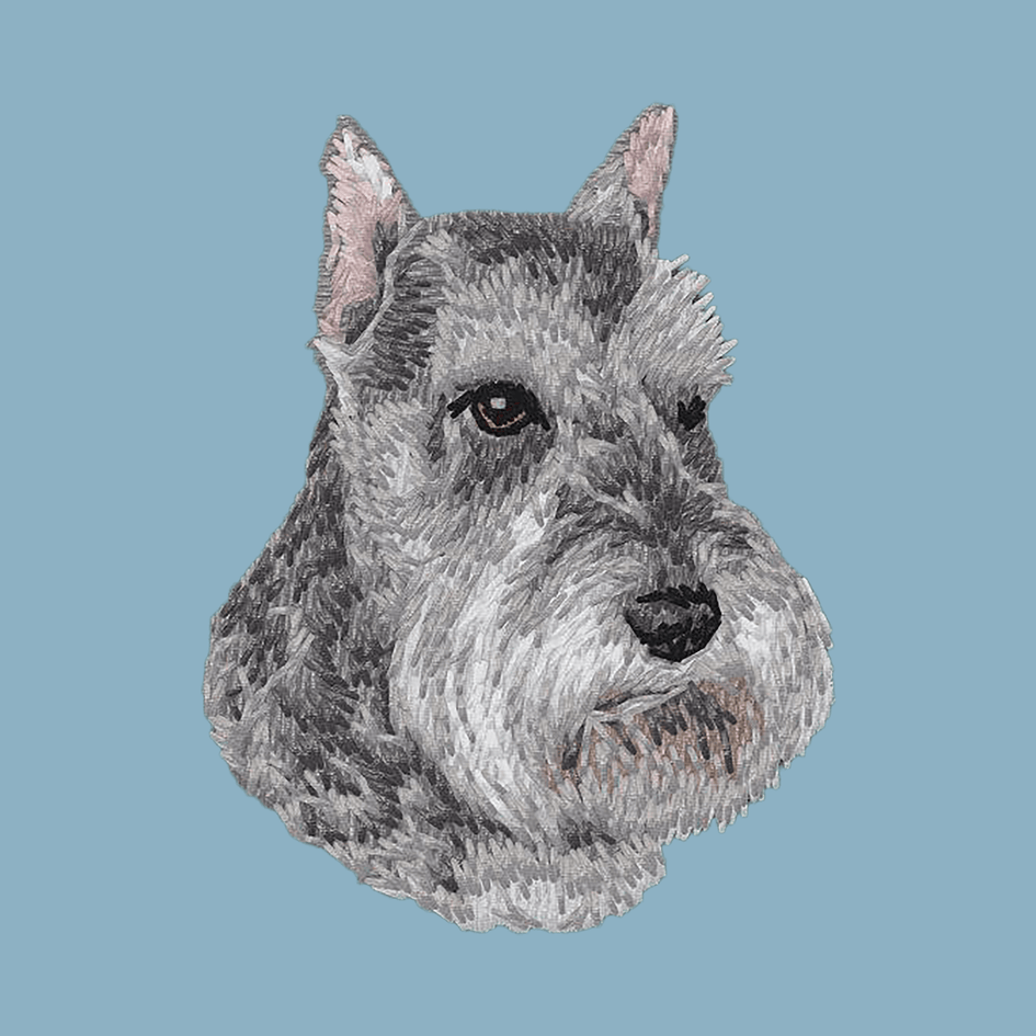 Schnauzer Embroidered Sweatshirt Hoodie