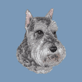 Schnauzer Embroidered Men's Denim Shirt