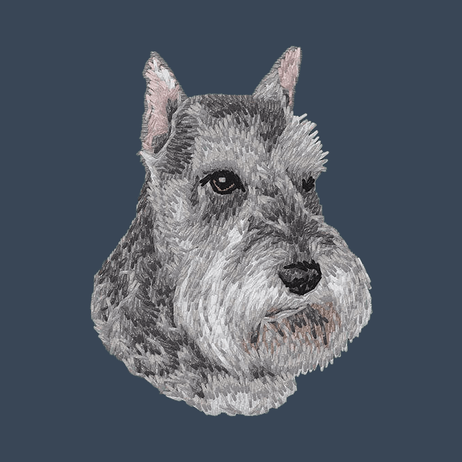 Schnauzer Embroidered Women's Denim Shirt
