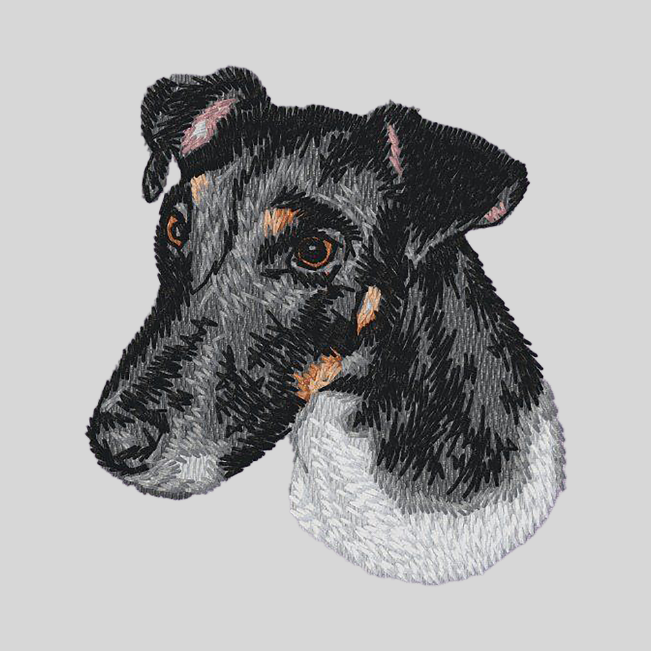 Smooth Fox Terrier Embroidered Mock Neck Sweatshirt