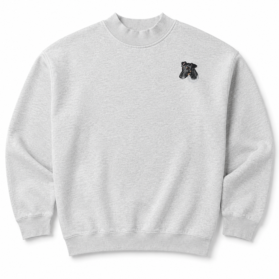 Smooth Fox Terrier Embroidered Mock Neck Sweatshirt