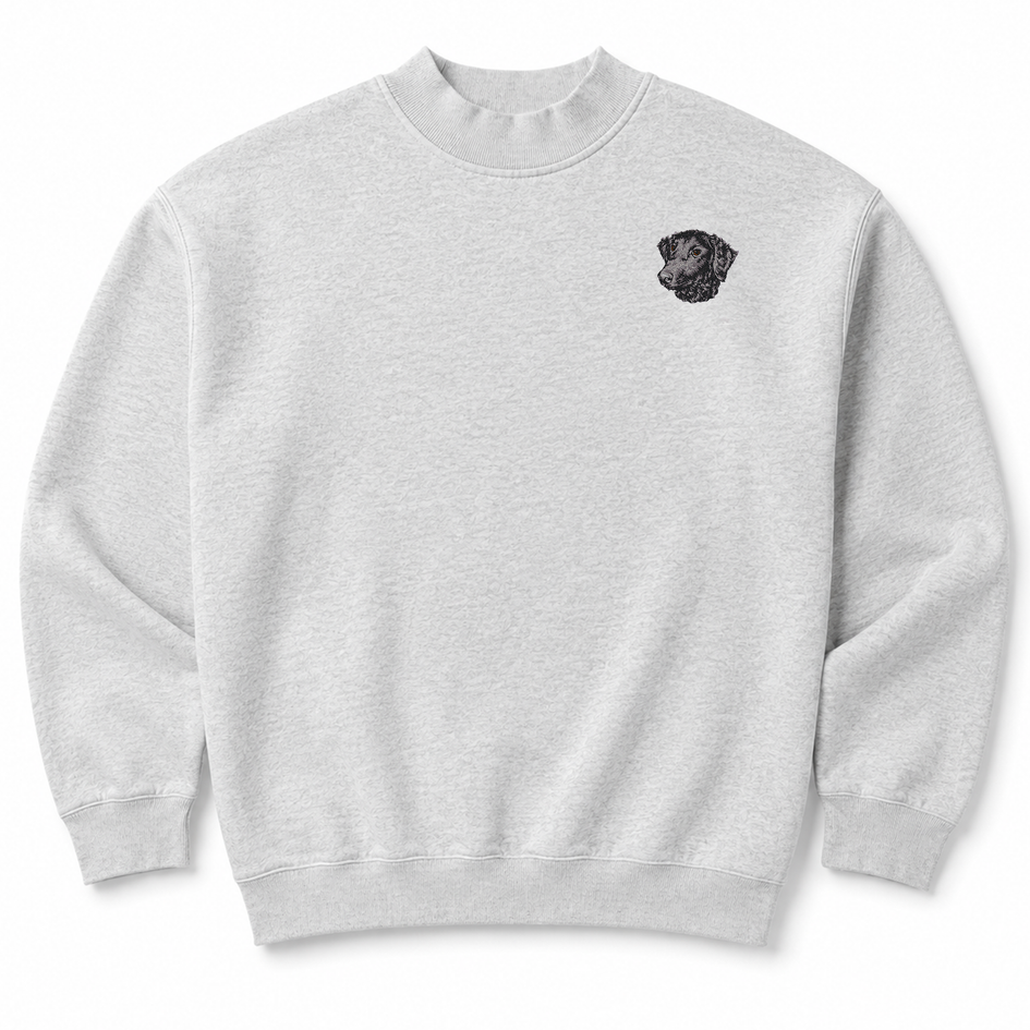 Curly Coated Retriever Embroidered Mock Neck Sweatshirt