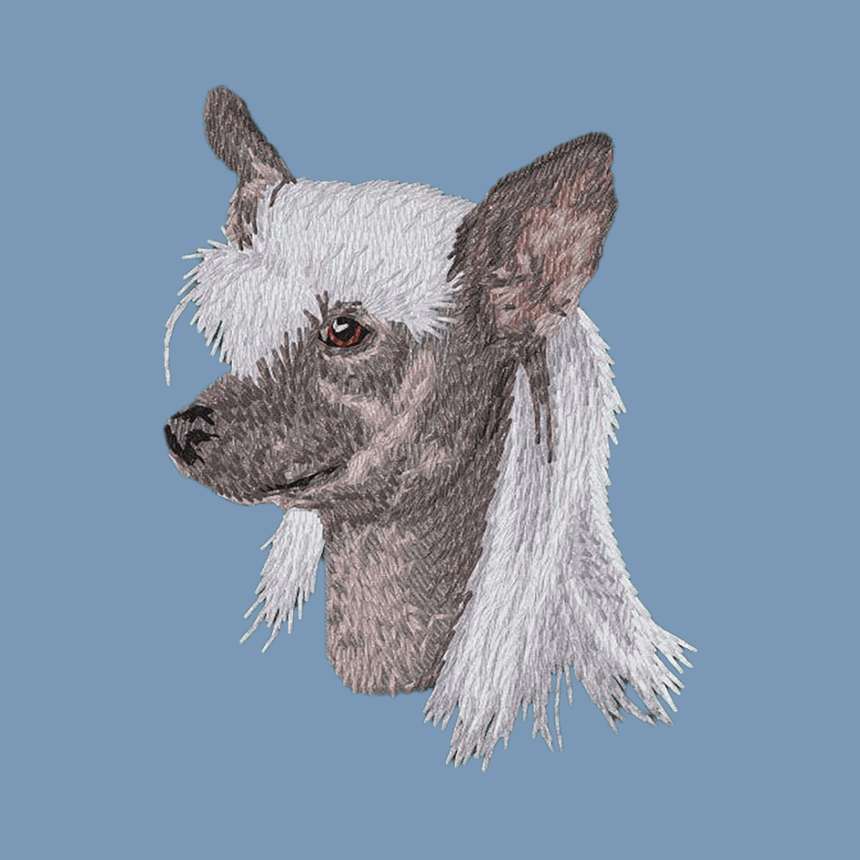 Chinese Crested Embroidered Men's Denim Shirt