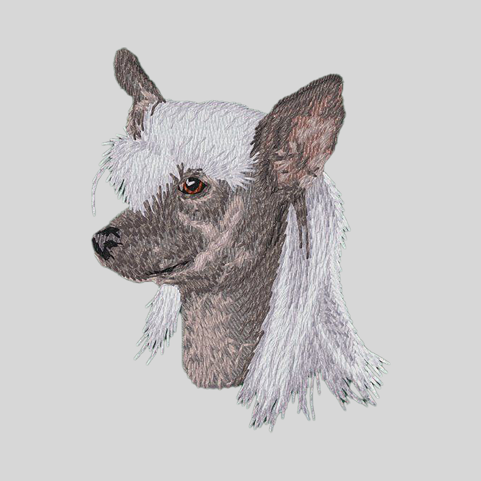 Chinese Crested Embroidered Mock Neck Sweatshirt