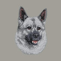 Norwegian Elkhound Embroidered Sweatshirt Hoodie