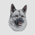 Norwegian Elkhound Embroidered Sweatshirt Hoodie