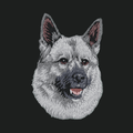 Norwegian Elkhound Embroidered Crossbody Bag