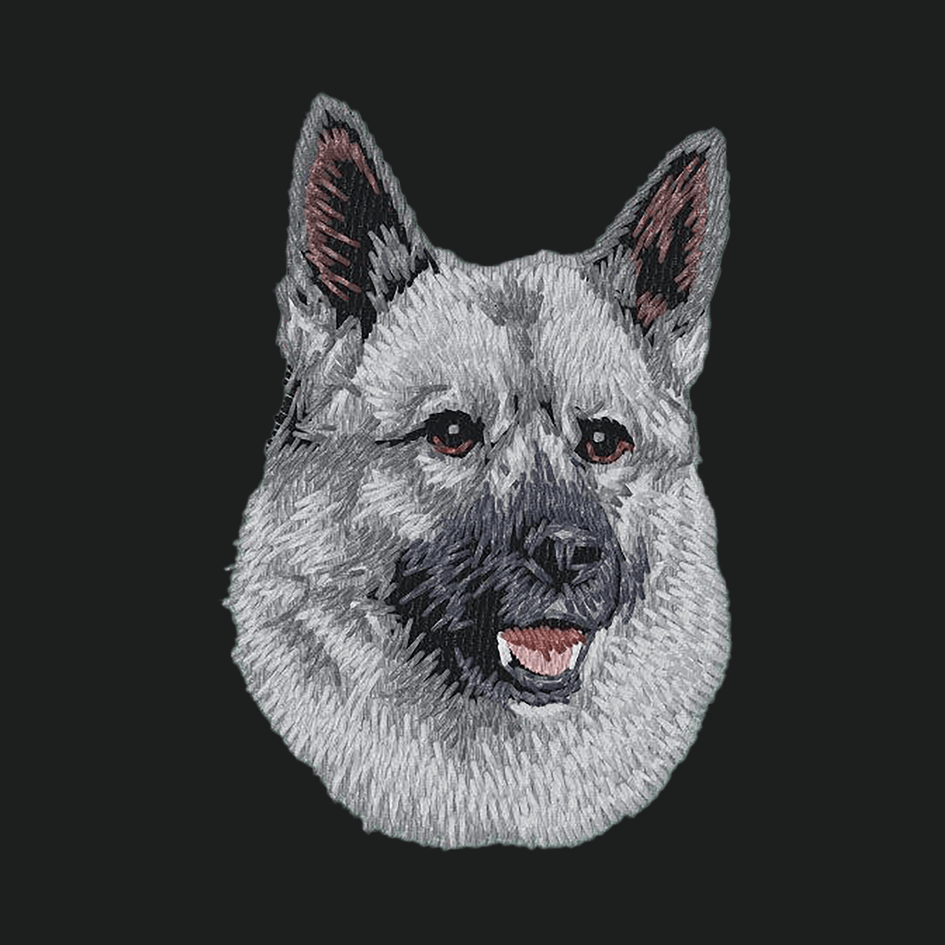Norwegian Elkhound Embroidered Crossbody Bag