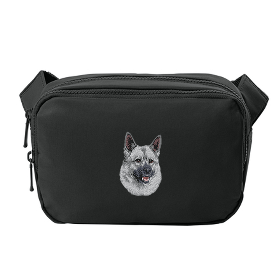 Norwegian Elkhound Embroidered Crossbody Bag