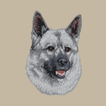 Norwegian Elkhound Embroidered Crossbody Bag