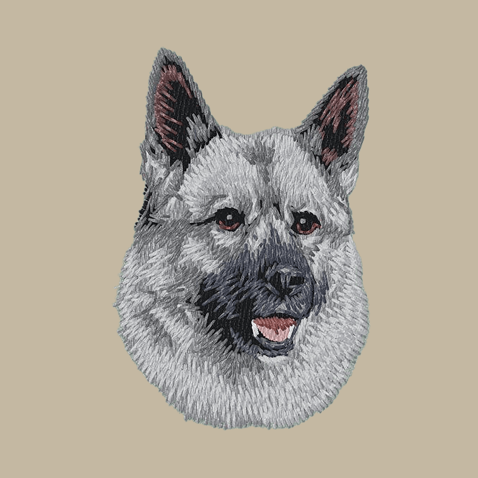 Norwegian Elkhound Embroidered Crossbody Bag