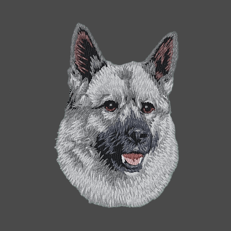 Norwegian Elkhound Embroidered Men's Fleece Jacket