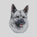 Norwegian Elkhound Embroidered Mock Neck Sweatshirt