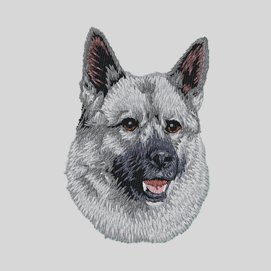 Norwegian Elkhound Embroidered Mock Neck Sweatshirt