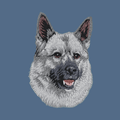 Norwegian Elkhound Embroidered Women's Denim Shirt