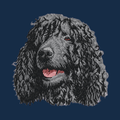Irish Water Spaniel Embroidered Men's Denim Shirt