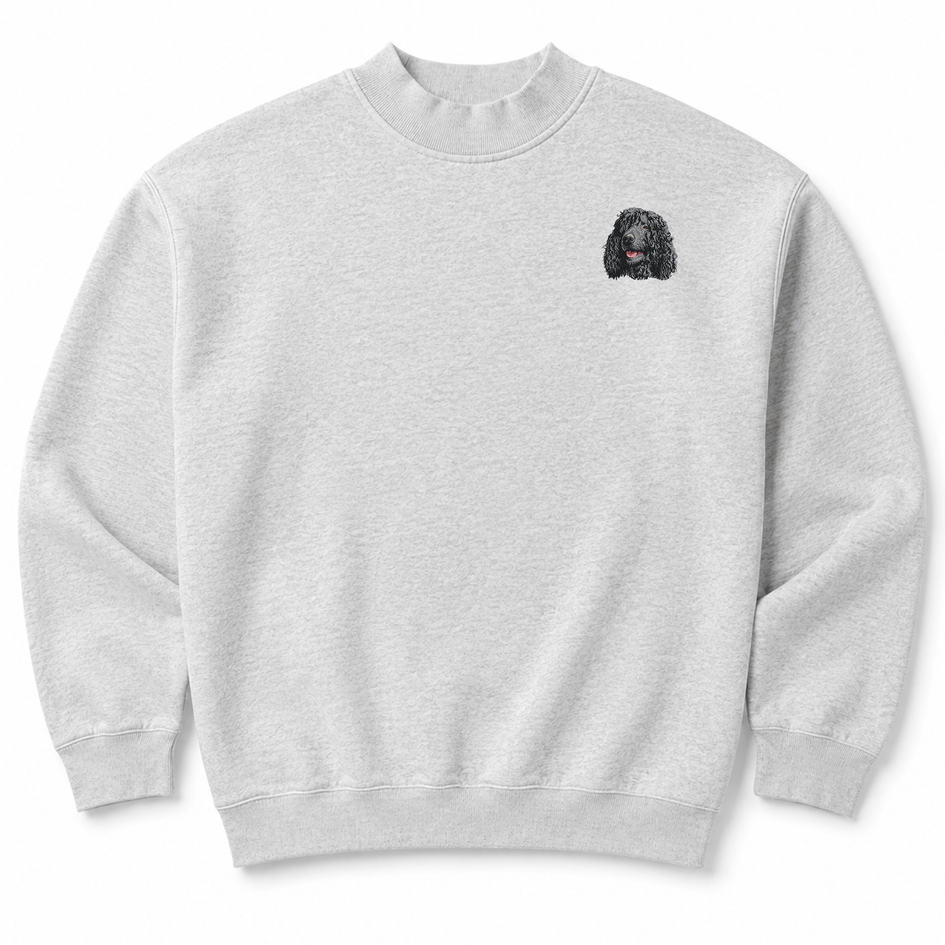 Irish water Spaniel Embroidered Mock Neck Sweatshirt