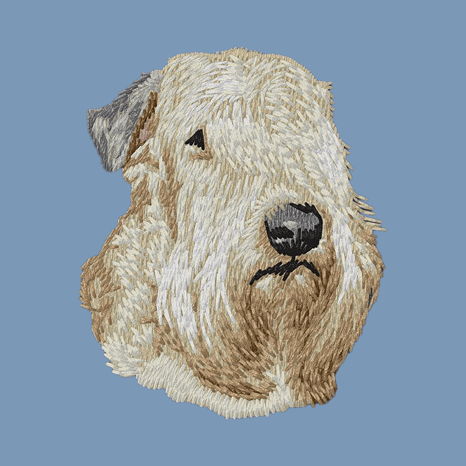 Soft Coated Wheaten Terrier Embroidered Men's Denim Shirt