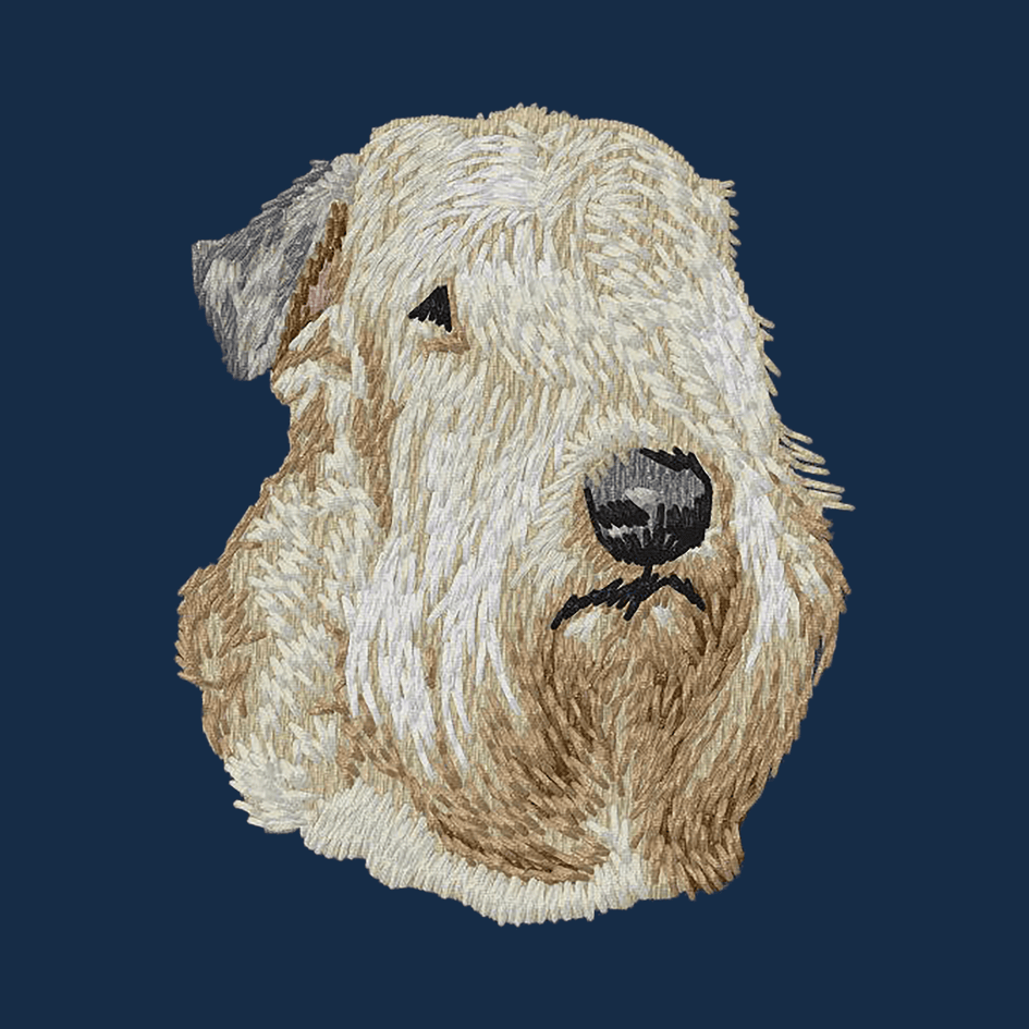 Soft Coated Wheaten Terrier Embroidered Men's Denim Shirt