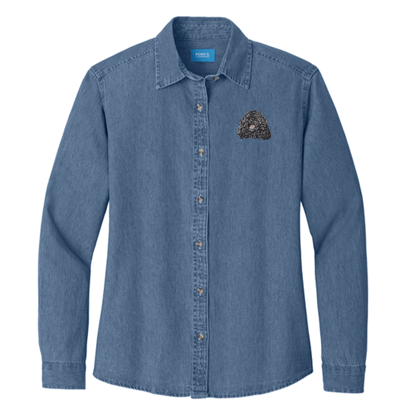 Puli Embroidered Women's Denim Shirt