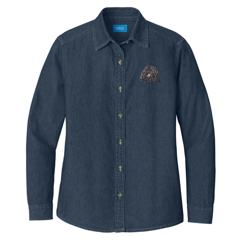 Puli Embroidered Women's Denim Shirt