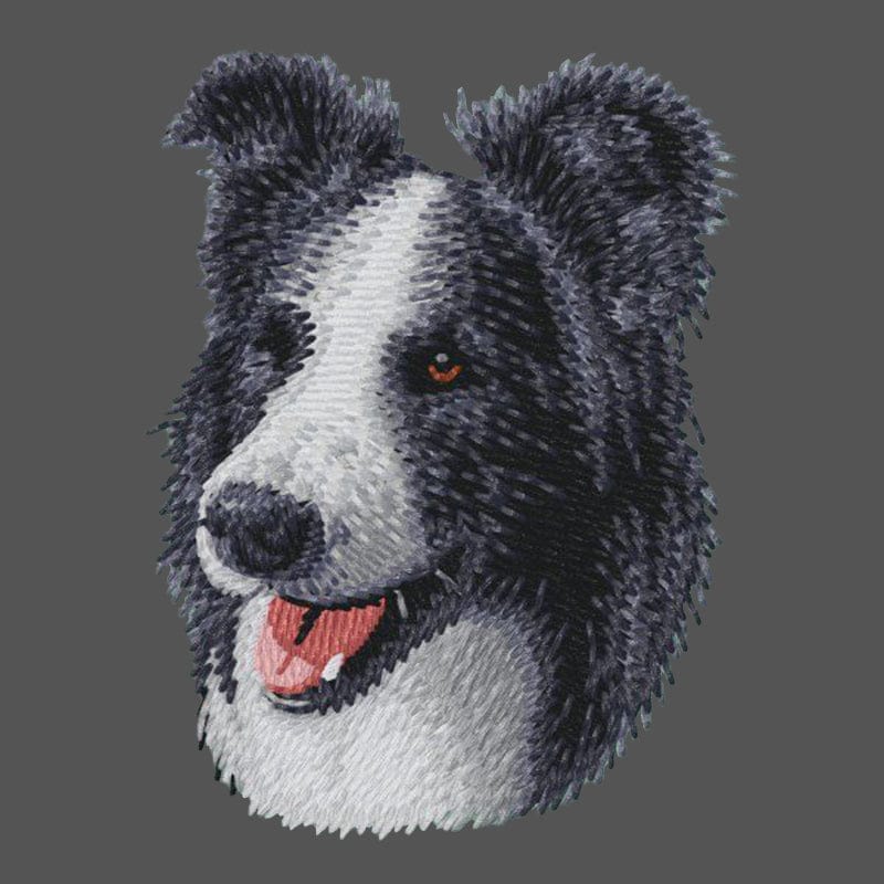 Border Collie Embroidered Men's Fleece Jacket