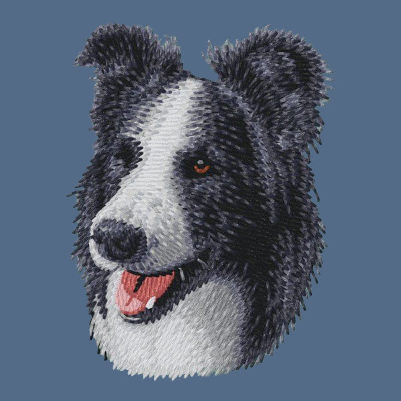 Border Collie Embroidered Women's Denim Shirt