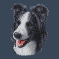 Border Collie Embroidered Women's Denim Shirt