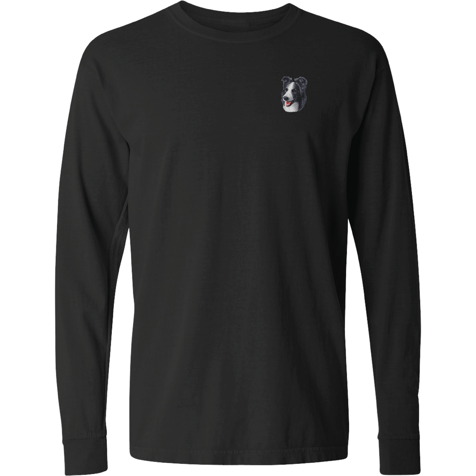 Border Collie Embroidered Classic Long Sleeve Shirt