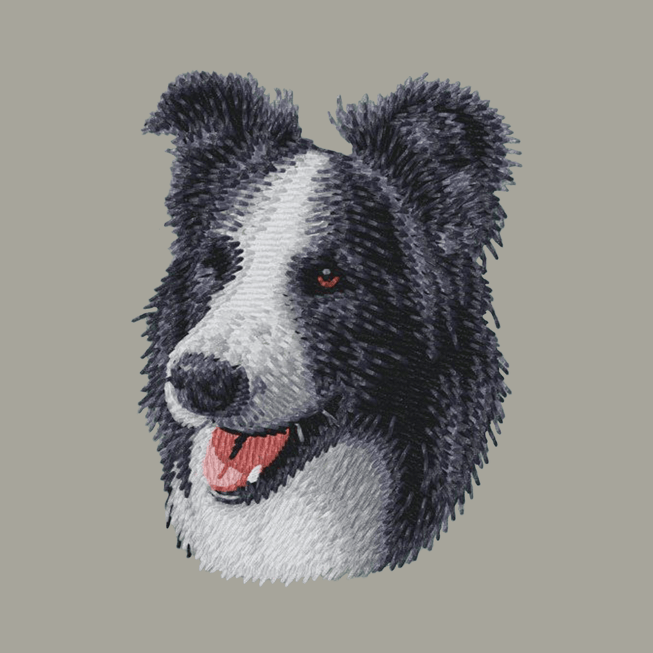 Border Collie Embroidered Classic Long Sleeve Shirt