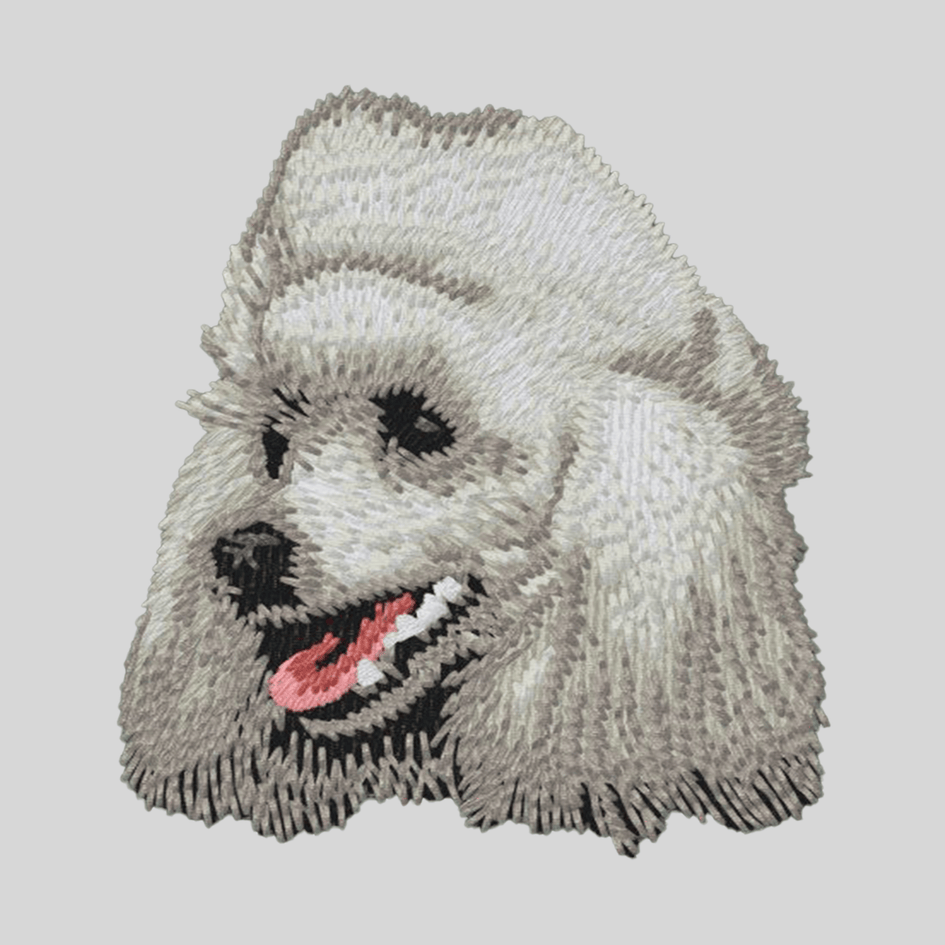 Poodle Embroidered Mock Neck Sweatshirt