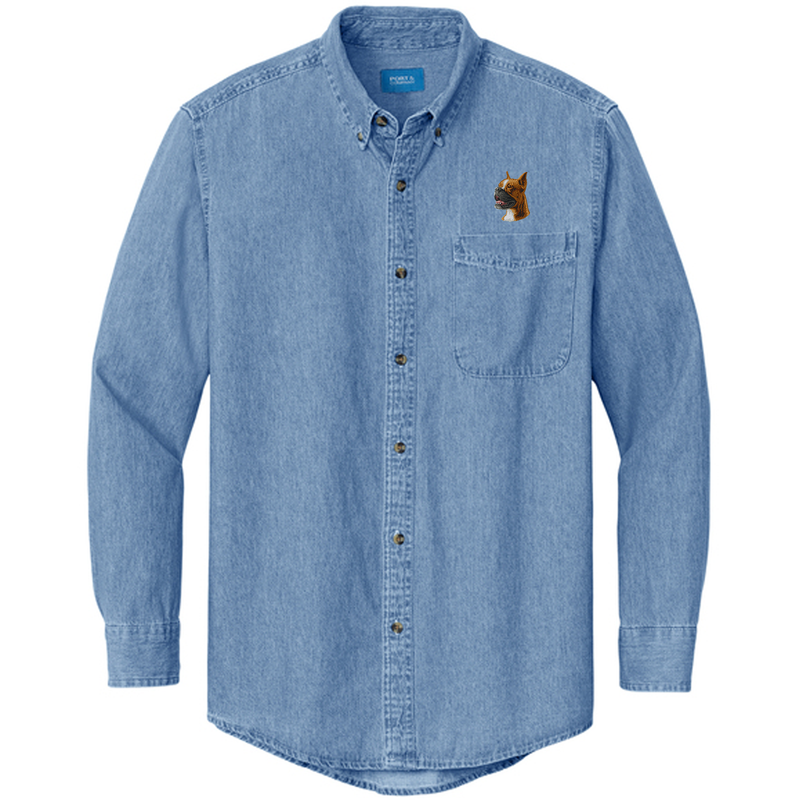 Boxer Embroidered Men's Denim Shirt
