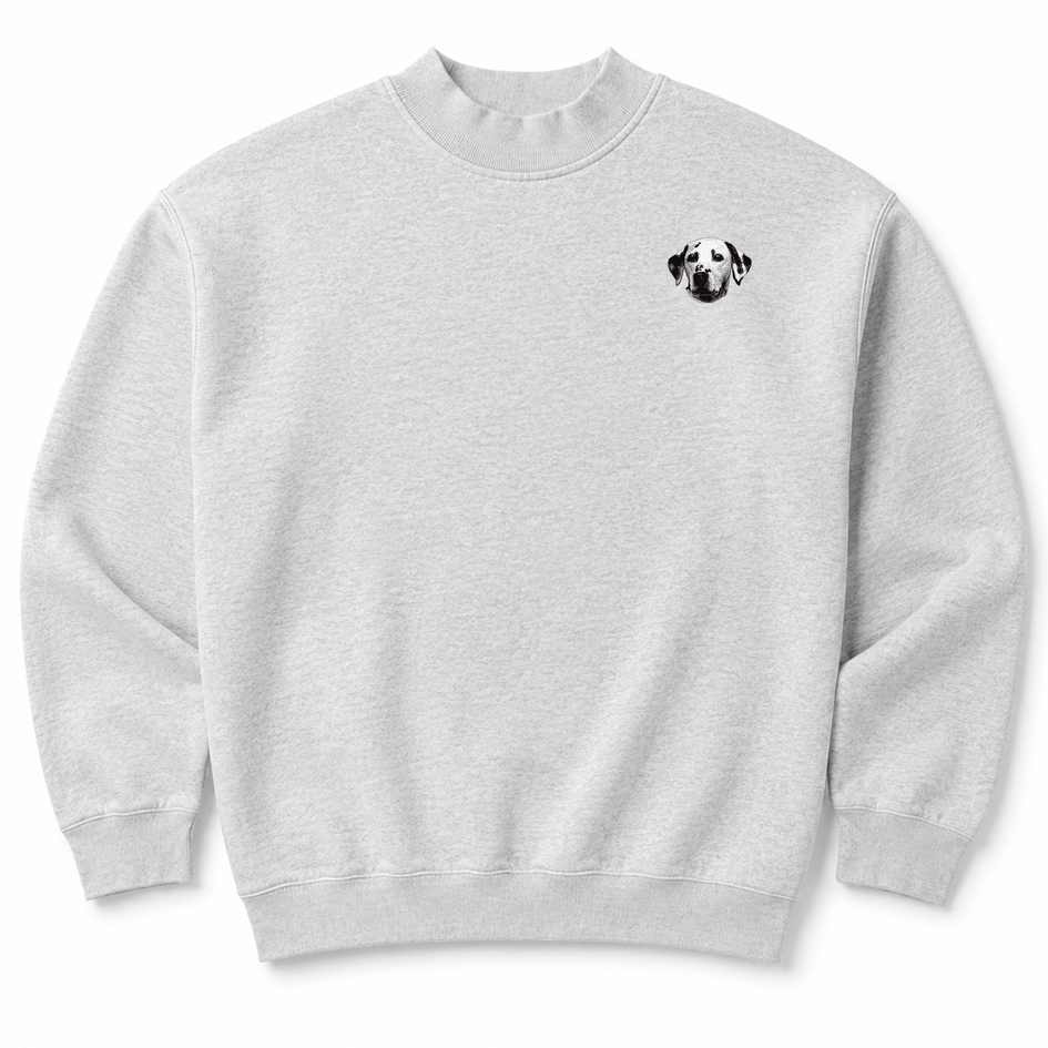Dalmatian Embroidered Mock Neck Sweatshirt
