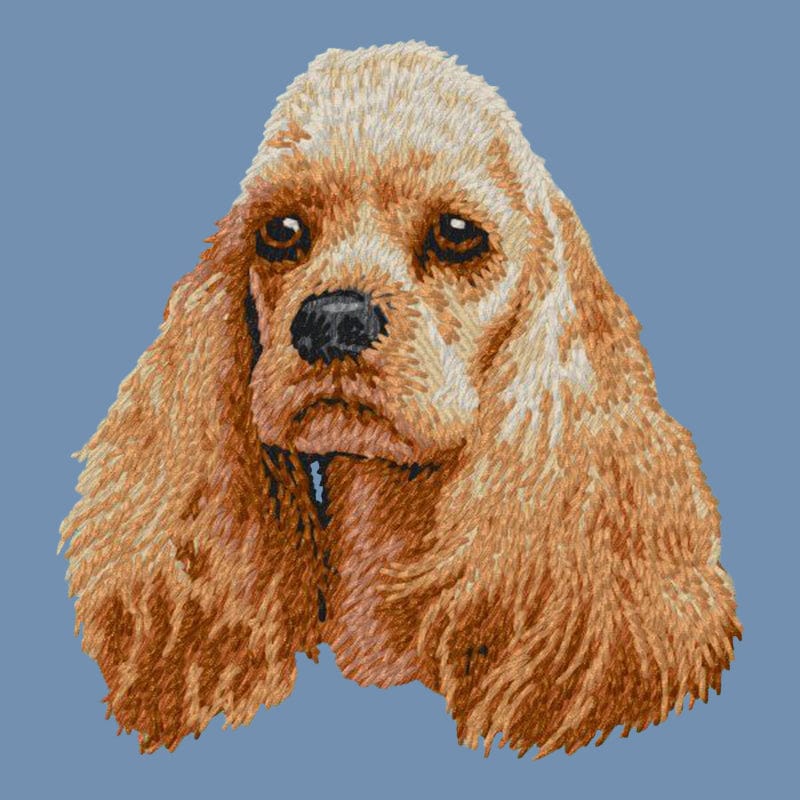 Cocker Spaniel Embroidered Men's Denim Shirt