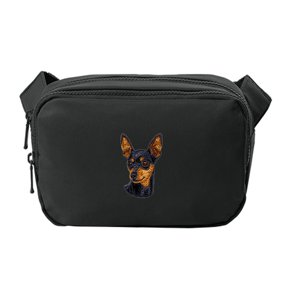 Miniature Pinscher Embroidered Crossbody Bag