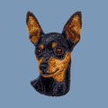 Miniature Pinscher Embroidered Men's Denim Shirt