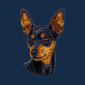Miniature Pinscher Embroidered Men's Denim Shirt