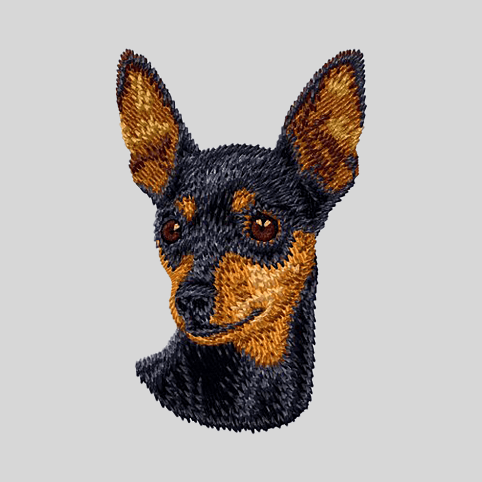 Miniature Pinscher Embroidered Mock Neck Sweatshirt