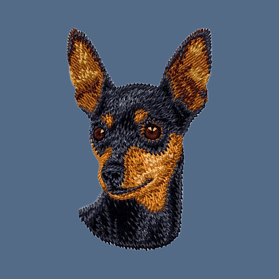 Miniature Pinscher Embroidered Women's Denim Shirt