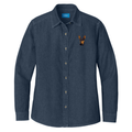Miniature Pinscher Embroidered Women's Denim Shirt