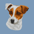 Parson Russell Terrier Embroidered Men's Denim Shirt