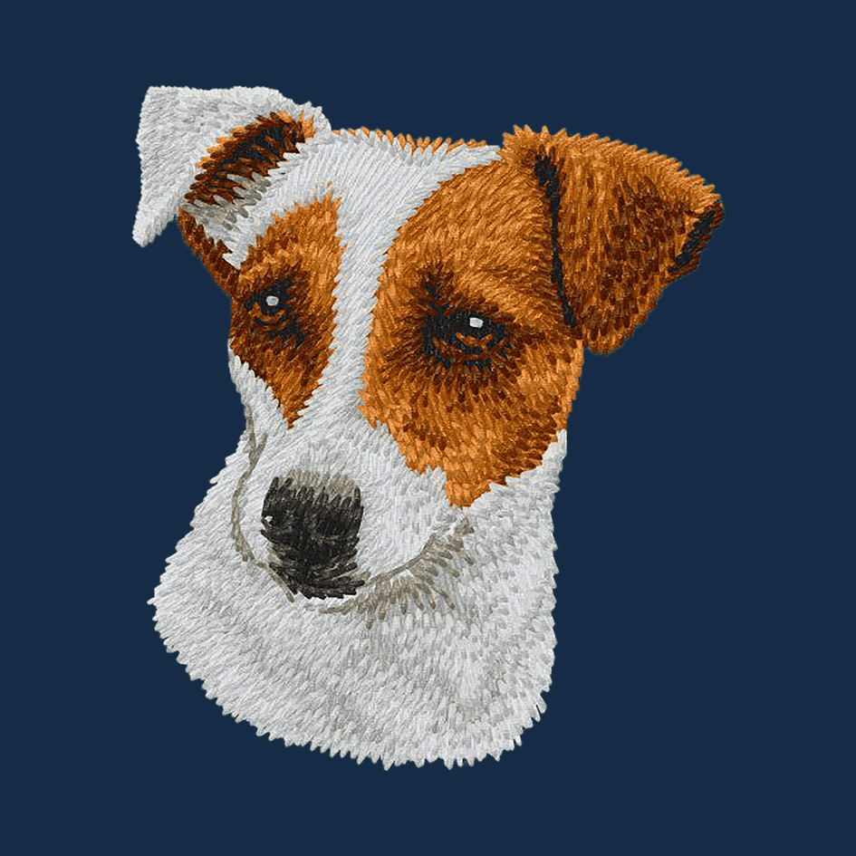 Parson Russell Terrier Embroidered Men's Denim Shirt