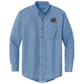 Scottish Terrier Embroidered Men's Denim Shirt