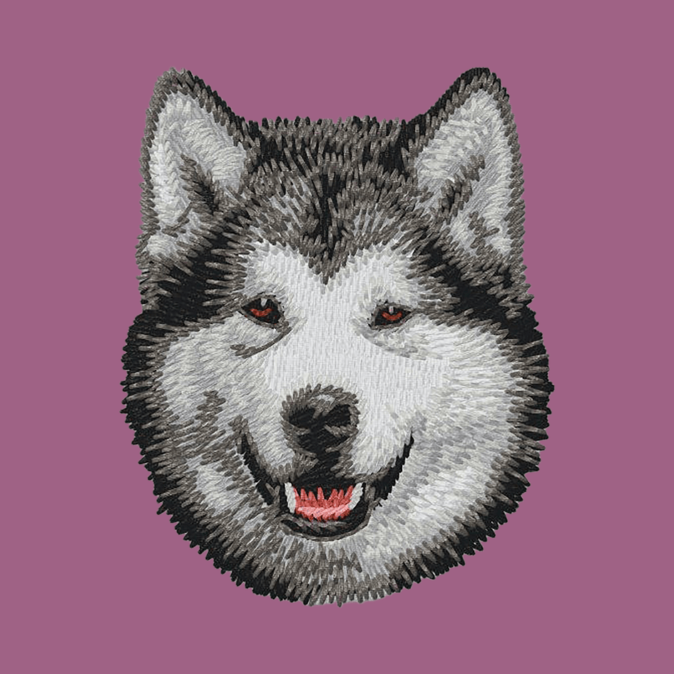Alaskan Malamute Embroidered Classic Long Sleeve Shirt